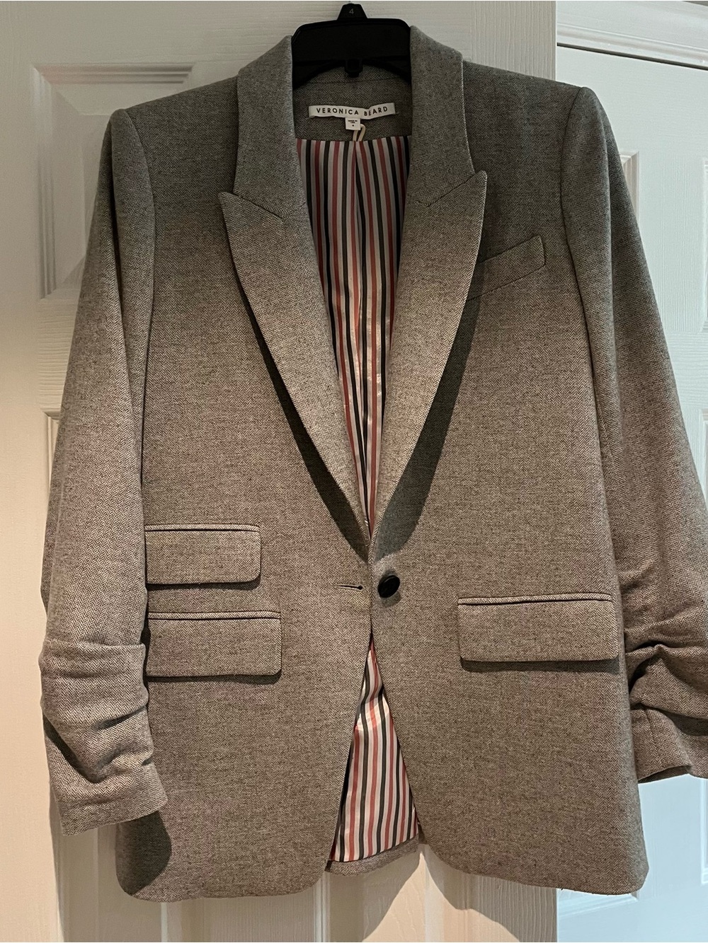Veronica Beard Martel Dickey Blazer Jacket Wool Blend Gray Womans 4 - Picture 2 of 8